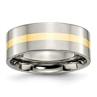 14-karatni ravni polirani prsten sa žutim umetkom od titana