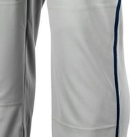 Bejzbolske hlače s otvorenim dnom s pletenicom, Plus veličine za odrasle, sive s tamnoplavom pletenicom