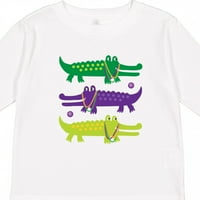 Blagdanski poklon s aligatorima na Mardi Grasu za dječaka ili djevojčicu s dugim rukavima