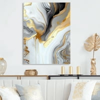 Dizajnirati bijeli i zlatni mramorni sažetak II platna zidna umjetnost