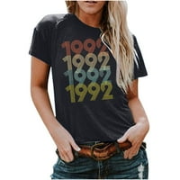 Ljetne majice za Žene, Ležerne majice s okruglim vratom s printom, majice kratkih rukava, Rasprodaja