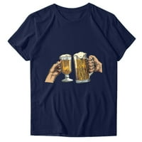 Dasayo Women Summer Oktoberfest bluza s kratkim rukavima pulover za vrat plus size piva na vrhovima piva