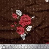 Soimoi svilena tkanina točkica, lišće i ruža cvjetna tkanina tkanina uz dvorište široko