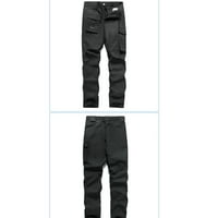 Teretne hlače za muškarce, muške modne višestruke više džepne kombinezone hlače otporne na elastičnu solidnu boju
