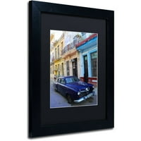 Zaštitni znak likovna umjetnost 'Vatage Blue Studebaker u Havani' Canvas Art by Masters Fine Art, Black Matte,