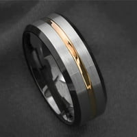 Prsten od čelika od titana s mat trakom Muška moda poklon za svadbene zabave nakit