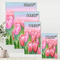 DesignArt 'Pink Tulipaps in Field' Tradicionalno platno zidno umjetnički tisak