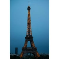 Berzel, Erin Black Modern Framed muzejski umjetnički tisak pod nazivom - Eiffel Tower noću I