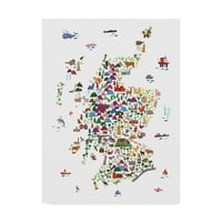 Zaštitni znak likovne umjetnosti 'Animal Map of Scotland za platno za djecu i djecu Michael Tompsett