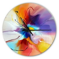 DesignArt 'kreativni cvijet u više boja' metalni zidni sat