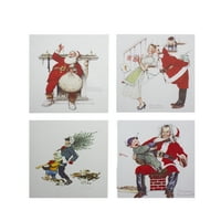 Klasični Norman Rockwell božićni scena Slikanje platna Art Print