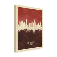 Zaštitni znak likovne umjetnosti 'Los Angeles California Skyline Red II' platno umjetnost Michaela Tompsetta