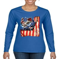 Ženska majica s dugim rukavima, zastava SAD-a, patriotski orao, Kraljevski, Airbender
