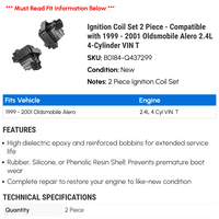 Set zavojnice paljenja - kompatibilan sa - Oldsmobile Alero 2.4L 4 -cilindrični Vin T 2000