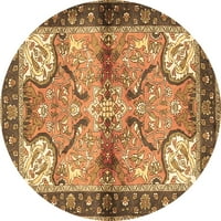 Ahgly Company zatvoreni okrugli perzijski smeđi tradicionalni prostirke, 8 'krug
