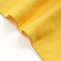 Ženska majica kratkih rukava s printom slova, ležerni labavi vrhovi tunike, žuti 2 inča