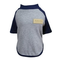 Majica s rukavima od raglana od pamuka Za Pse, odjeća za kućne ljubimce Mornarsko plava siva