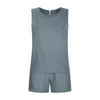 Ljetna ležerna odjeća za žene pamučni laneni boho majica sa širokim hlačama Capri dva kompleta odjeće za slobodno