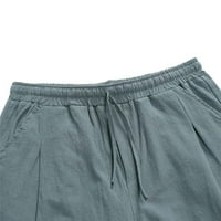 ; Muške Ležerne jednobojne kratke hlače s džepovima i elastičnim strukom, ravne niske cipele, sportske hlače,
