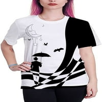Majice s 3-inčnim šarenim grafičkim tiskom za žene i tinejdžere