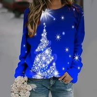 Rasprodaja A-Lister Ženska Božićna bluza kratkih rukava ležerna božićna majica s okruglim vratom pulover tunika
