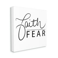 Stupell Industries Faith Over Fear Motto Minimalna čista tipografija, 36, koju je dizajnirao SD Graphics Studio