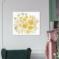 Wynwood Studio cvjetni i botanički zidni umjetnički platneni tiskari Golden Garden vrtovi - žuti, bijeli