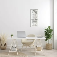 Stupell Industries Pravila života Motivirajući popis Grafička umjetnost bijela uokvirena umjetnička tiskana zidna