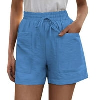 Baocc kratke hlače za žene ženske povremene ljetne hlače izvlačenje elastičnog struka udobne kratke hlače s džepovima