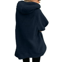 LoopsUn Ljetna štednja odjeća za žene, ženske casup kapute s dugim rukavima čvrste kapuljače kardigan s patentnim
