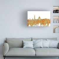 Marlene Watson 'Washington DC Skyline Rust' Canvas Art