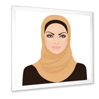Designart 'Portret muslimanske djevojke u tradicionalnom hidžabu' Moderni uokvireni umjetnički tisak