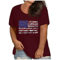 Domoljubne grafičke majice za Dan neovisnosti ženski topovi modna ljetna bluza s okruglim vratom kratkih rukava