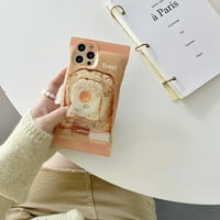 Slatka futrola za telefon kompatibilna s iPhone Pro, smiješnom futrolom za doručak, 3D bombon vrećica Kraft Papir