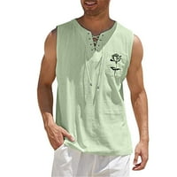 Muška modna Majica Bez rukava, Muška Prozračna prozirna Majica Bez rukava u bež boji Plus veličine, muška majica