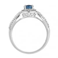 10-karatni safirni prsten od bijelog zlata i dijamantni prsten od dijamanta