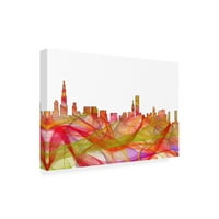 Marlene Watson 'Chicago Illinois Skyline Summer Swirl' Canvas Art