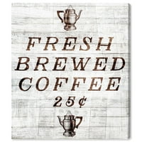 Wynwood Studio Pijeva i alkoholna pića Zidna umjetnička platna Printins 'Fresh Crewed Coffee' Kava - smeđa, bijela