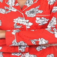 Ženski pidžama Set dugih rukava s cvjetnim hlačama