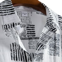 Muške košulje za muškarce modna ležerna košulja na pruge s ovratnikom s kratkim rukavima na kopčanje bluza