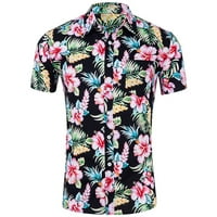 Muška modna bluza, top s tropskim printom, Havajska ljetna košulja, ležerna proljetna košulja kratkih rukava s