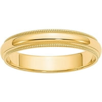 Zaručnički prsten polukružnog oblika od žutog zlata s sitnozrnatim karatom, veličine 6,5