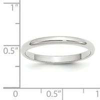 Polukružni karatni prsten od bijelog zlata, veličine 14