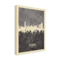 Michael Tompsett 'Kopenhagen Danska Skyline Grey' Canvas Art