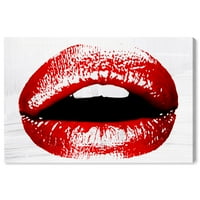 Punway Avenue Fashion i Glam Wall Art Canvas ispisuje usana Izjava usana - Crvena, bijela