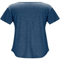 Ženska ljetna nabrana majica s kratkim rukavima s kratkim rukavima, široka udobna majica za opuštanje