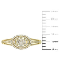 Miabella Ženska karat T.W. Dijamantni 10kt žuti zlatni klaster halo split split runk prsten
