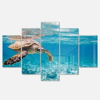 DesignArt 'Veliki jastrebovi morska kornjača' metalna zidna umjetnost