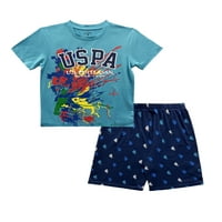 S. Polo ASN. Pidžama Set majica kratkih rukava i kratkih hlača za dječake 2 komada veličine 4-18