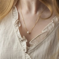 Anavia slatkovodna bijela biserna ogrlica - kultivirani biserni privjesak Sterling Silver Ogrlica za žene